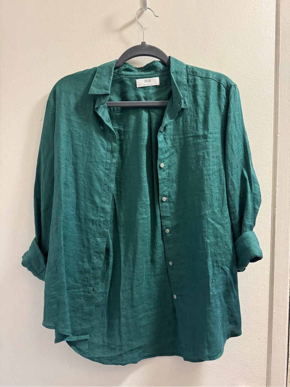 Uniqlo Forest Green Linen Shirt